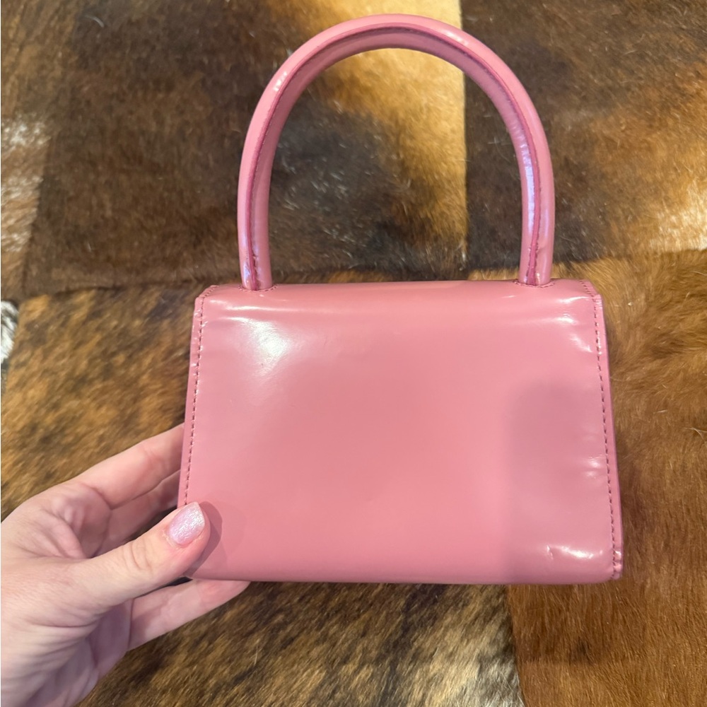 By Far Mini Pink Semi Patent Leather Bag - Picture 3 of 8